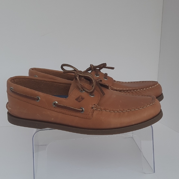 Sperry Original Two-Eye Men's Boat Shoes, Tan Leather - Picture 1 of 10